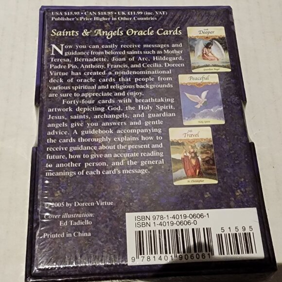 Saint & Angels Oracle Cards by Doreen Virtue w/ Guidebook & 44 Card Deck - Picture 2 of 4